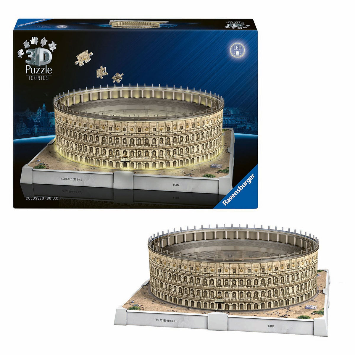 Ravensburger 3D puslespil ikoniske Colosseum Rom - med lys - 291st.