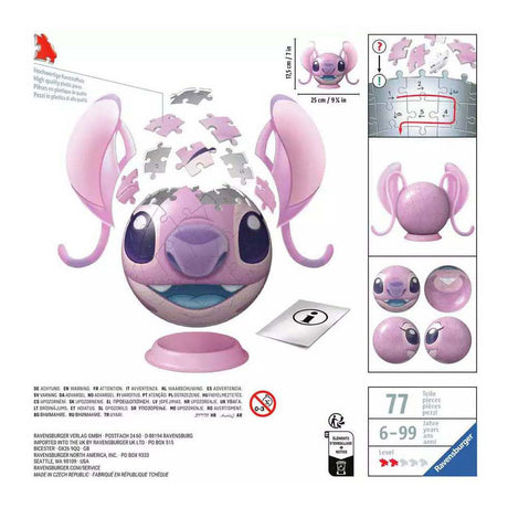 Ravensburger 3D puslespil Disney stitch ball - 72 stykker legetøj.