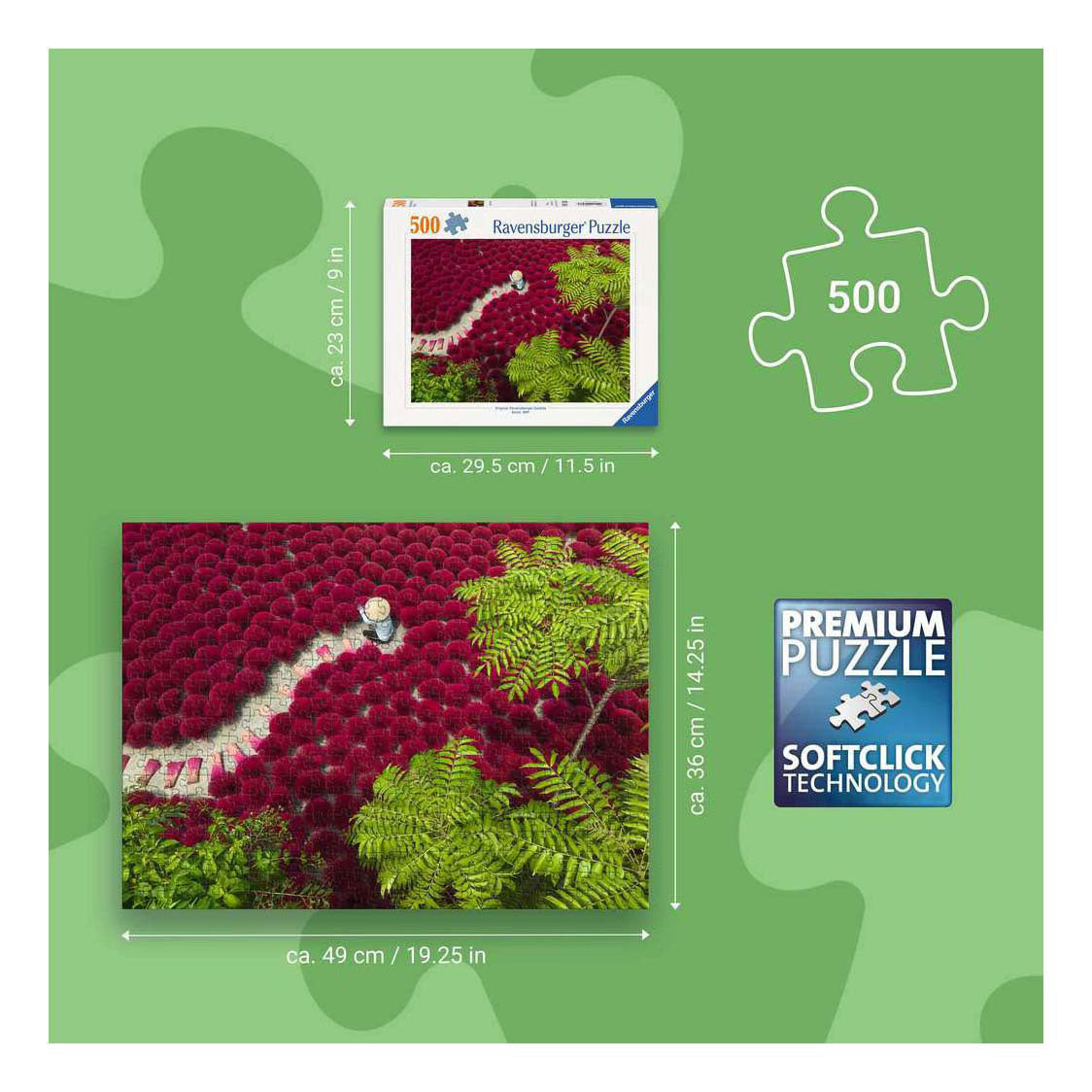 Ravensburger – et hav af rødt – puslespil – 500 brikker