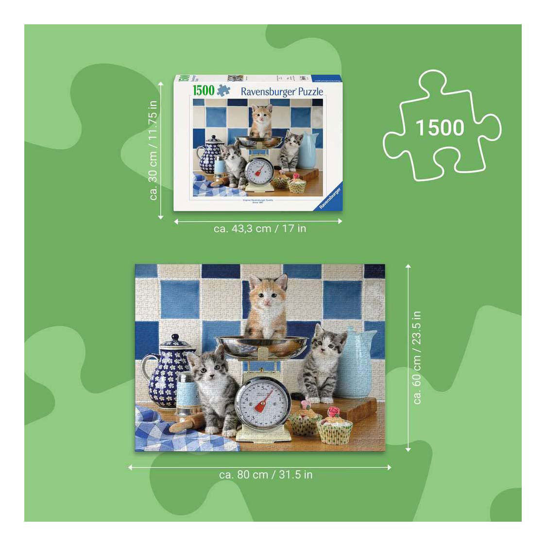 Ravensburger – katte i køkkenet – puslespil – 1500 brikker