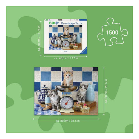Ravensburger – katte i køkkenet – puslespil – 1500 brikker