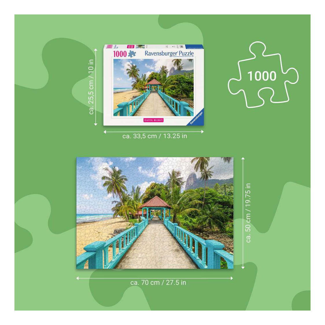 Ravensburger – farverig bro i Malaysia – puslespil – 1000 brikker