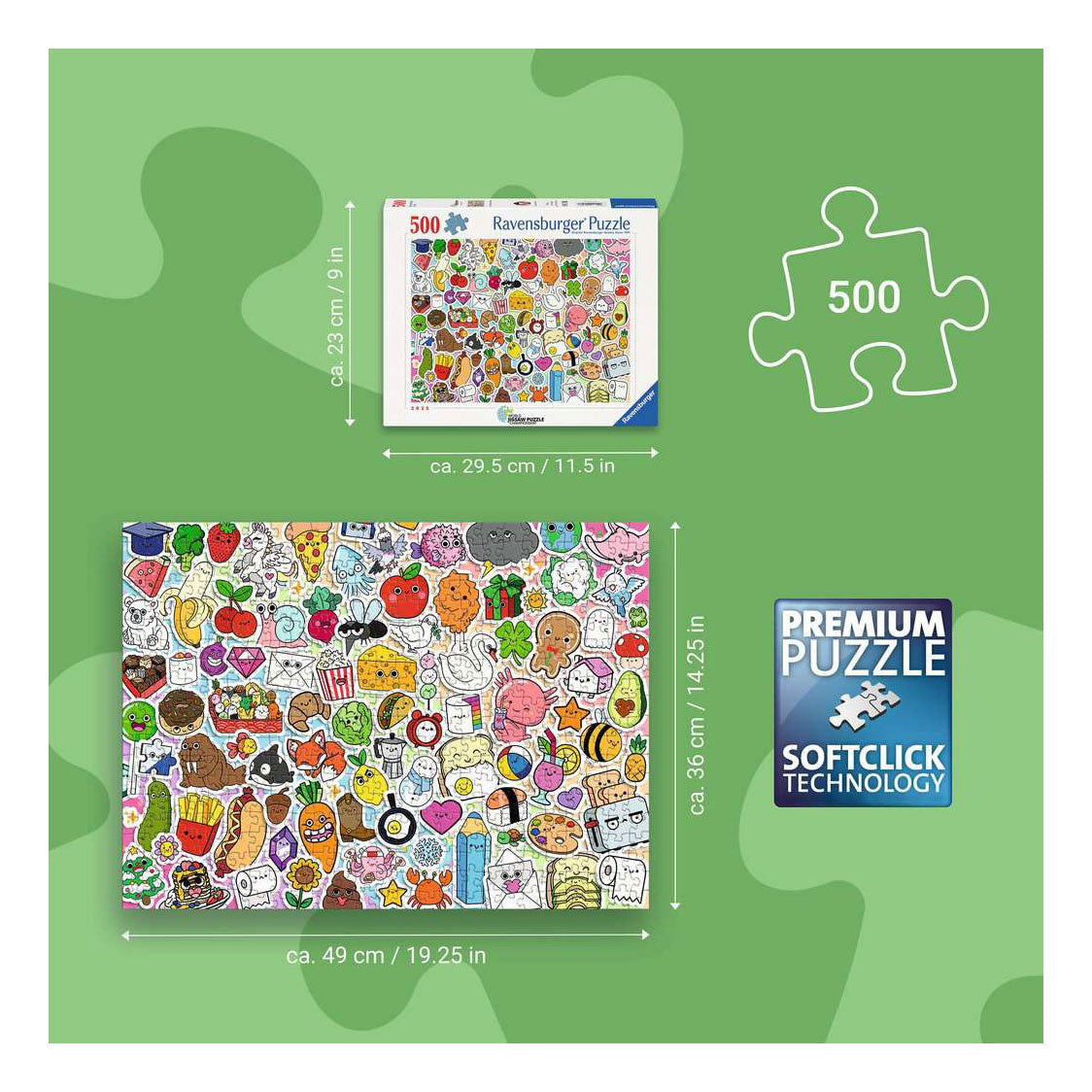 Ravensburger – kawaii – puslespil – 500 brikker