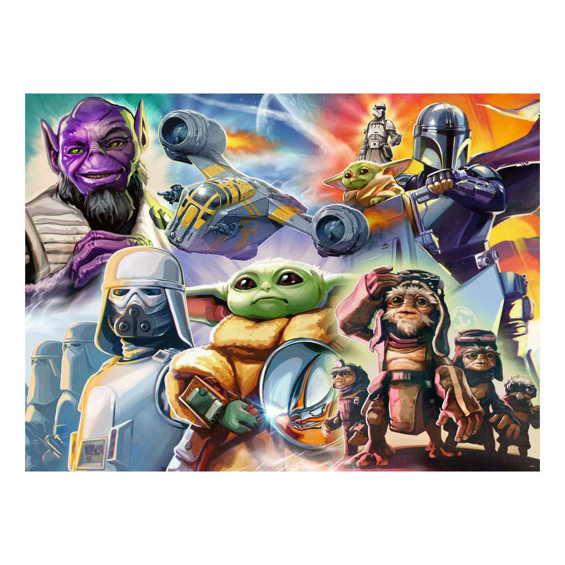 Ravensburger – mandalorian og grogu – puslespil – 500 brikker