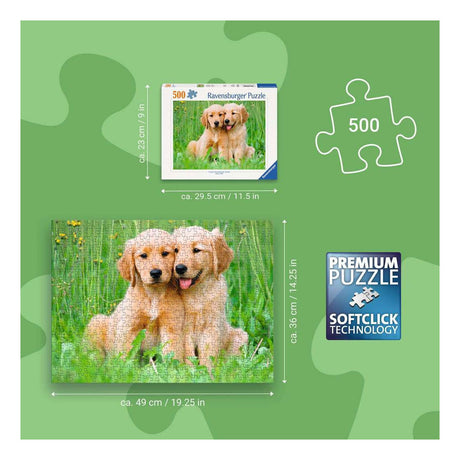 Ravensburger – the golden retriever brothers – legpuzzel – 500 stukjes