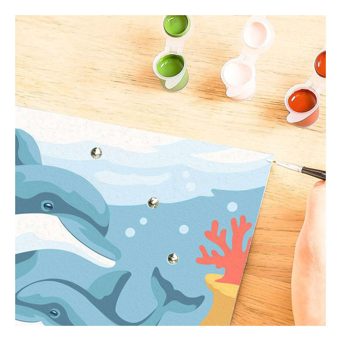 Ravensburger – creart: springende delfin – mal efter tal