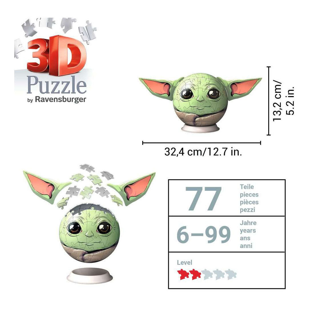 Ravensburger mandalorian grogu med ører - 3d puslespil