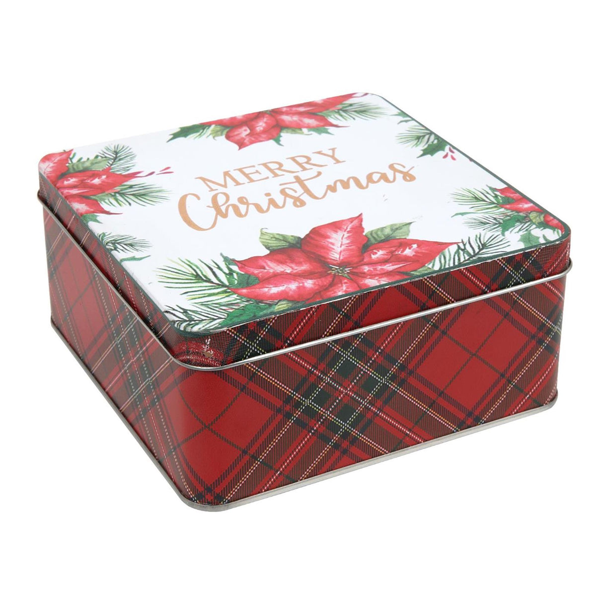 Svenska living opbevaringsdåse juleblomst guld 15x15x7cm