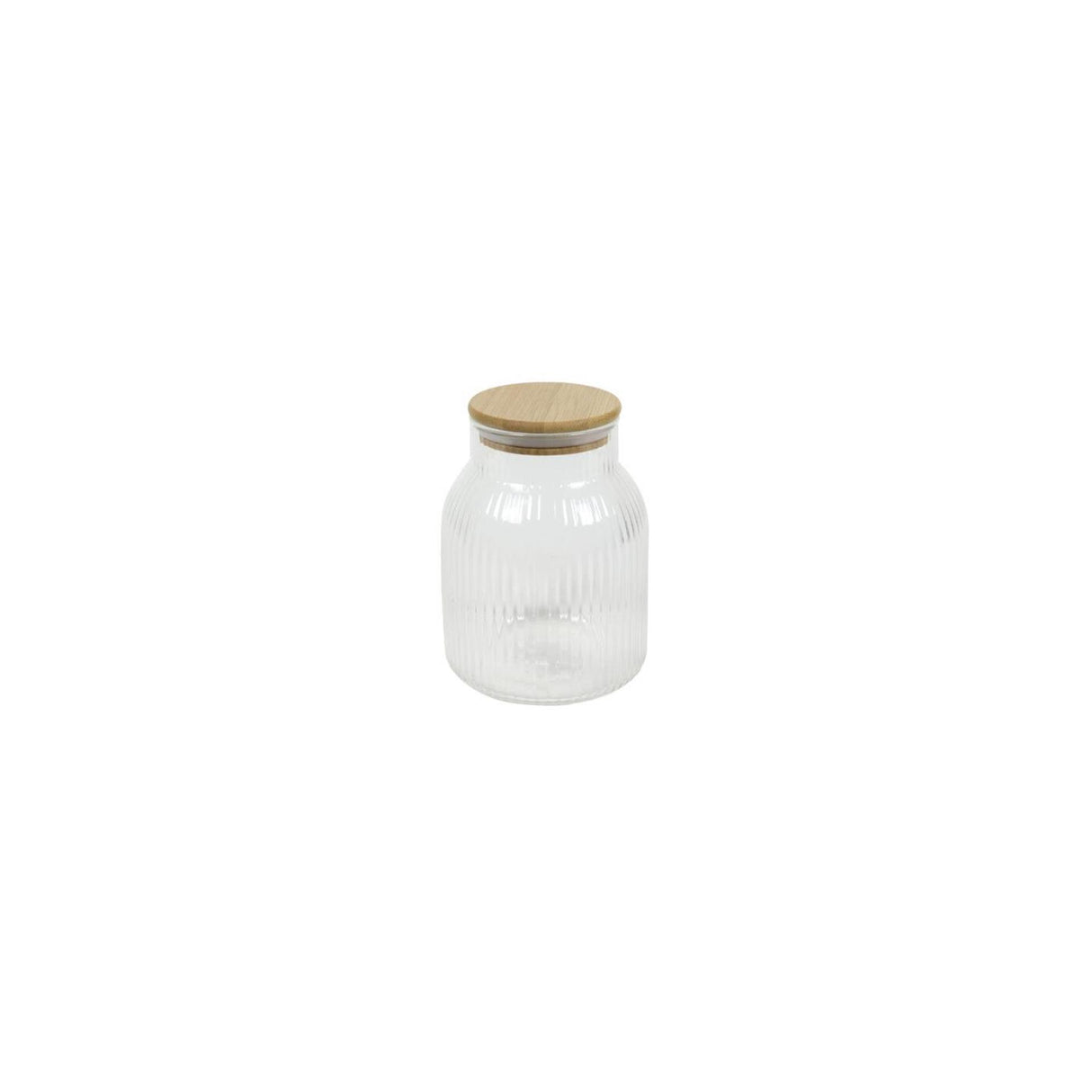 Opbevaringsglas liner glas med bambus låg ø11,5x16cm