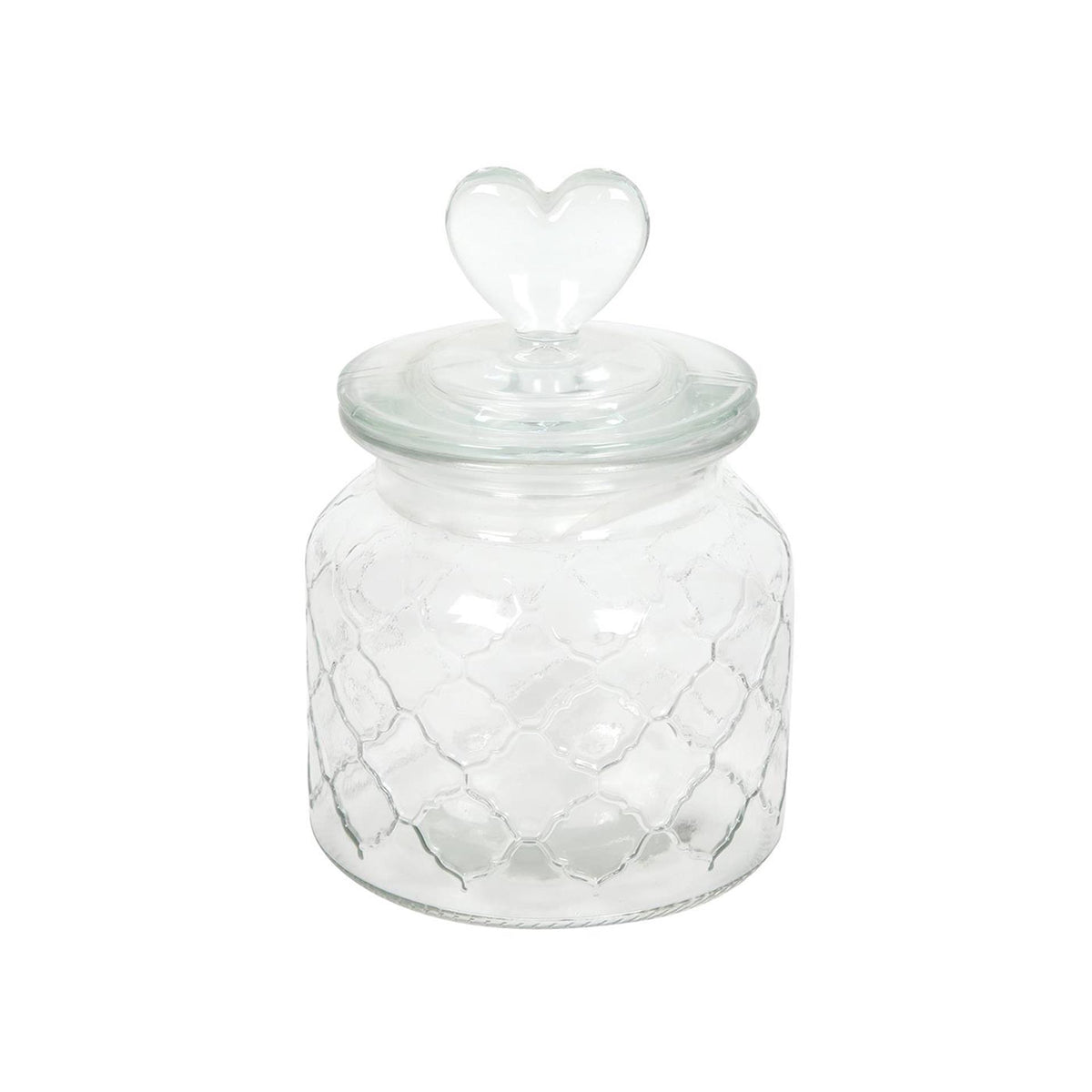 Opbevaringskrukke glashjerte 10,5x17cm