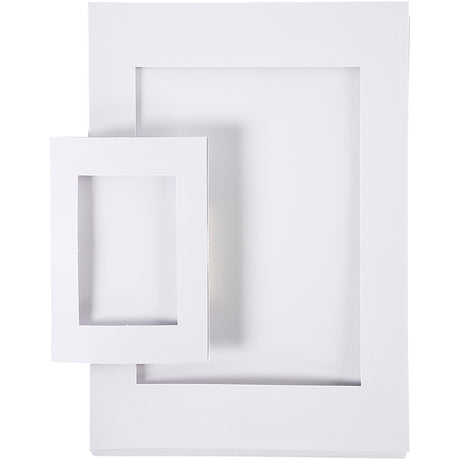 Creativ company passepartout stel, størrelse A4+A6, 230 g, hvid, 2x60 stk. 1 æske