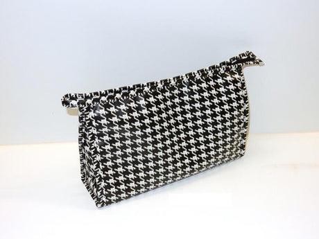 Toilettaske houndstooth sort og hvid