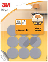 3m 1053576 - møbel gl move protect grå - 22mm - 9 stk | 24 stk