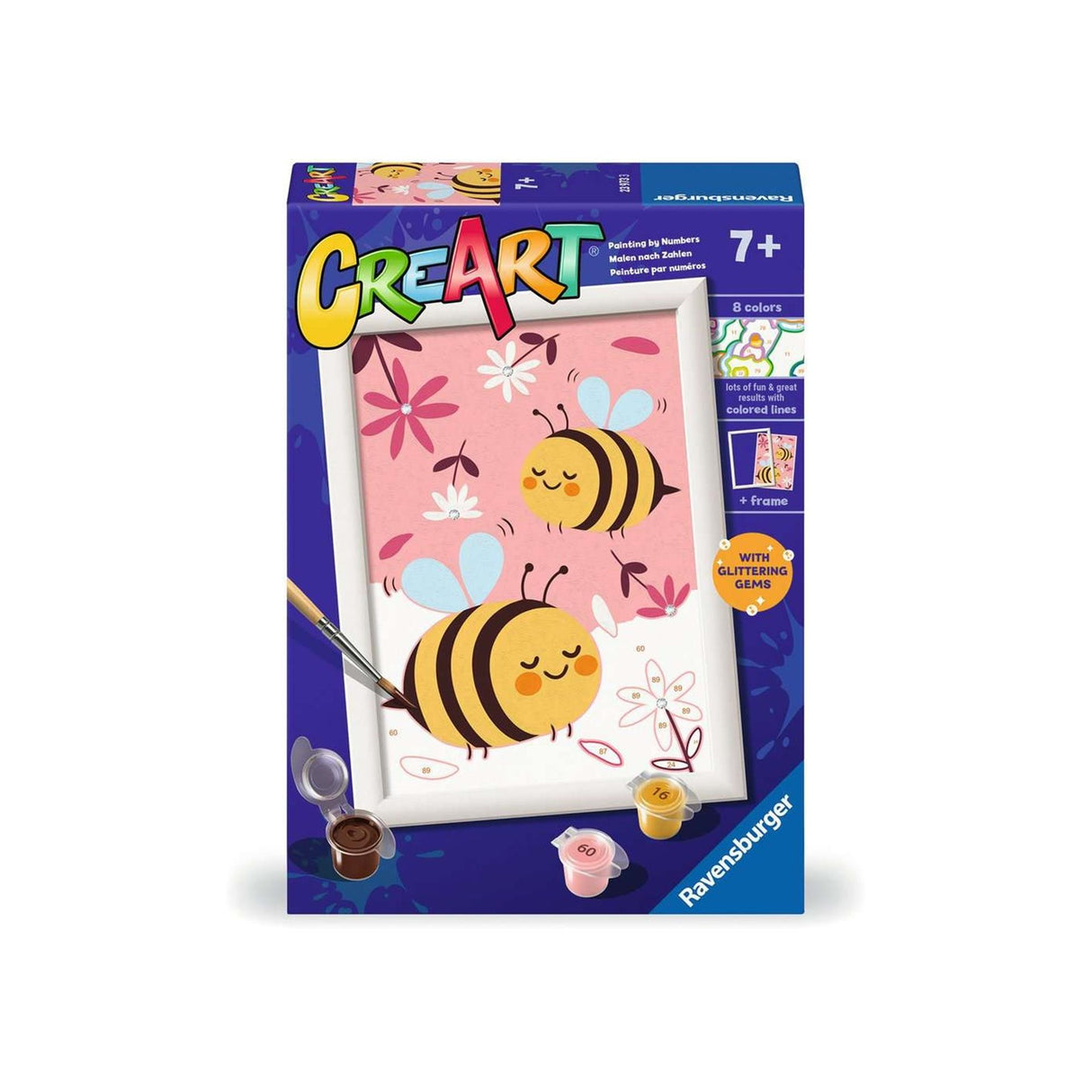 Ravensburger creart - glade humlebier - mal efter tal