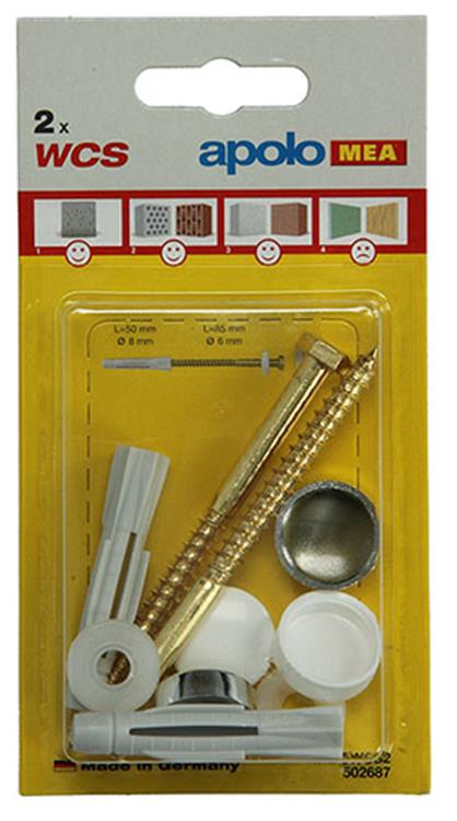 Celo 1015431 - 2 toiletbeslag wcs 502687 8mm | 5 stk