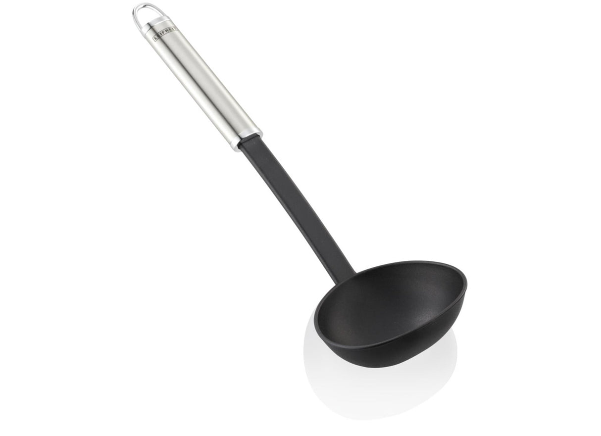 Leifheit sterling suppeske serveringsske - nylon - rustfrit stål - sort
