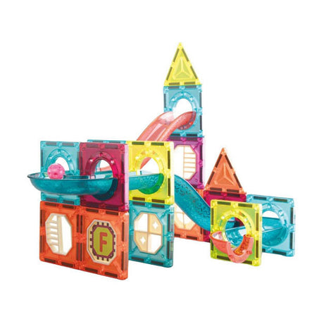 Toi-toys magnetische knikkerbaan bouwset kleurrijk speelgoed 78-delig.