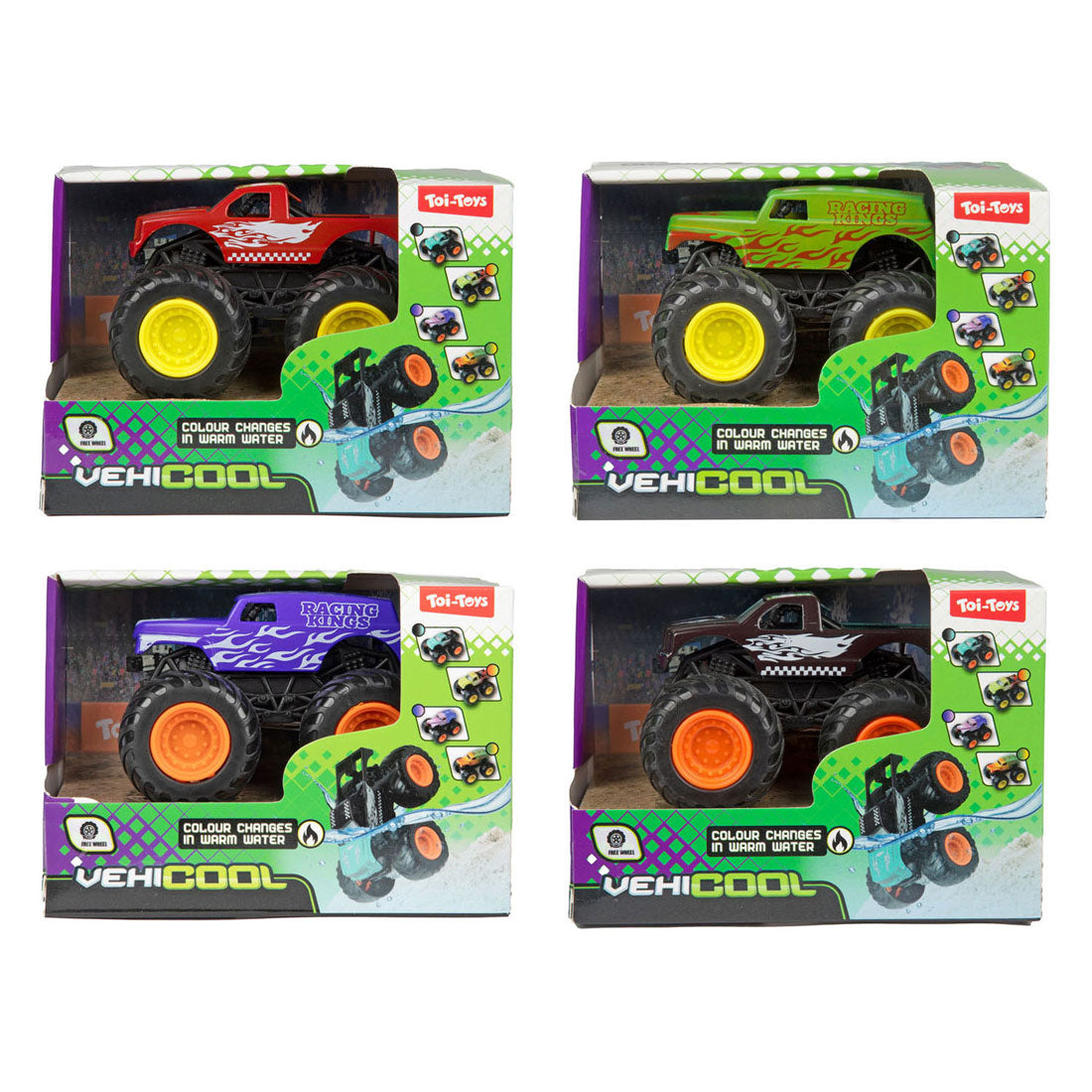 Køretøjsfarveskiftende monstertruck - 8,5 cm