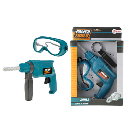 TOI-TOYS KRAFTTOOLS Bor med sikkerhedsbriller