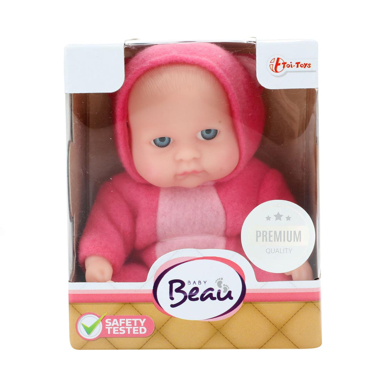 Toi-legetøj babydukke med tøjsæt 14 cm lys pink