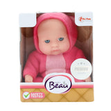 Toi-legetøj babydukke med tøjsæt 14 cm lys pink