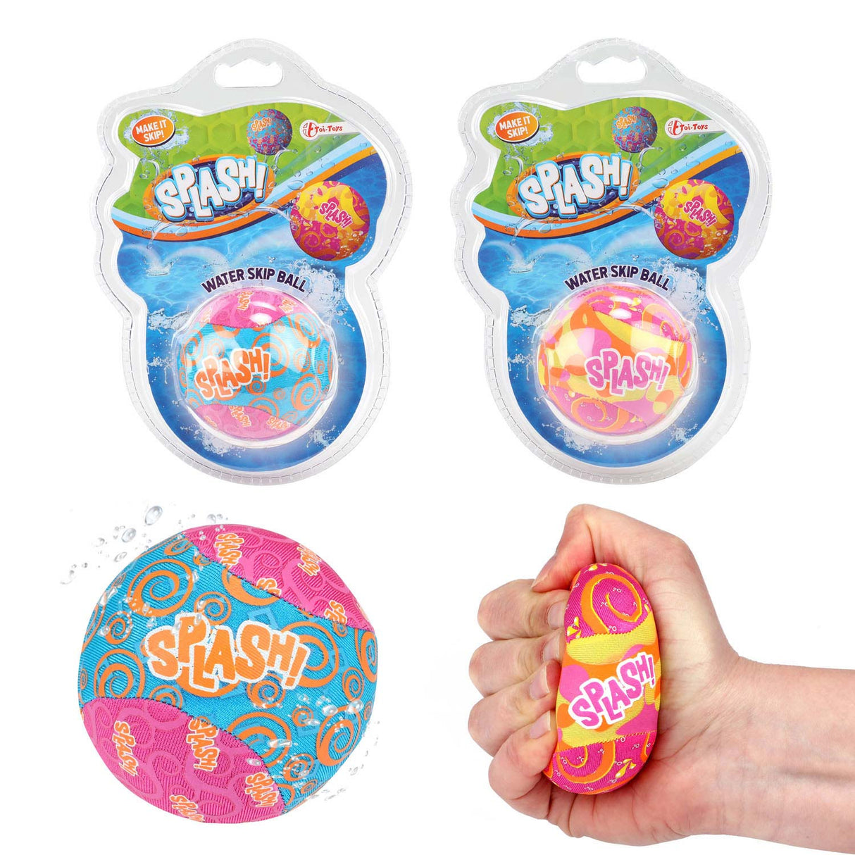 Toi-legetøj vand hoppende bold splash polyester pink blå