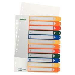 Projectindex leitz 1294-00-00 polypropyleen a4 maxi 300 350mu 12-delig 11-gaats