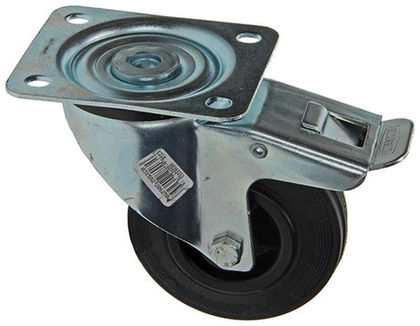 Mack by tente 1049123 - zw wiel bevestigingsplaat + rem rubber met nylon velg 100mm | 6 stuks