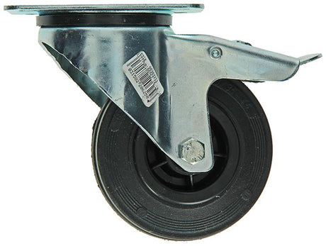 Mack by tente 1049123 - zw wiel bevestigingsplaat + rem rubber met nylon velg 100mm | 6 stuks