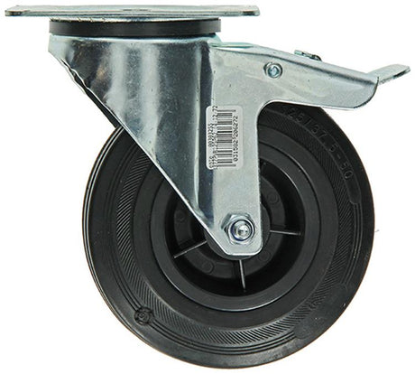 Mack by tente 1049126 - zw wiel bevestigingsplaat + rem rubber met nylon velg 125mm | 4 stuks