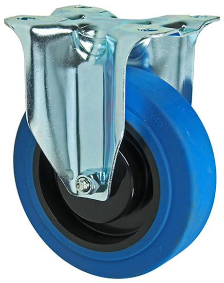 Mack by tente 1058925 - vast wiel, blauw rubber loopvlplaat 125 mm | 4 stuks