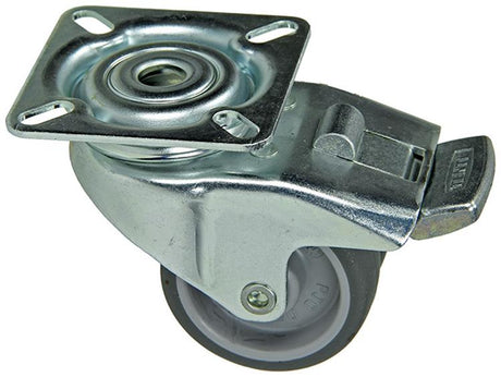 Mack by tente 1014735 - dubbel zwenkwiel 50mm op plaatmet rem | 8 stuks
