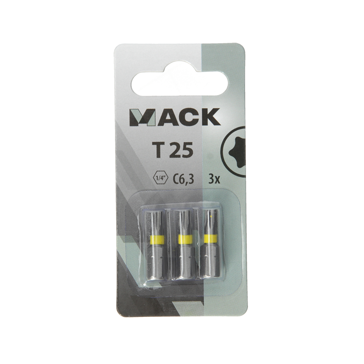 Mack 1018304 - skruebit t25 l25mm 3stk | 5 stk