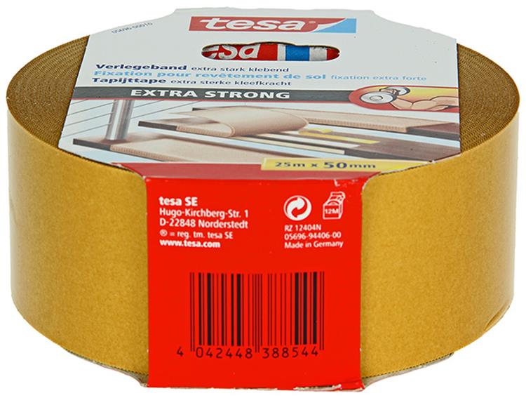 Tesa 1054489 - tæppetape ekstra stærk 25m x 50mm | 6 stk