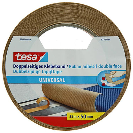 Tesa dobbeltklæbende tape universal alsidig emballage dekoration tæppe - 25m x 50mm