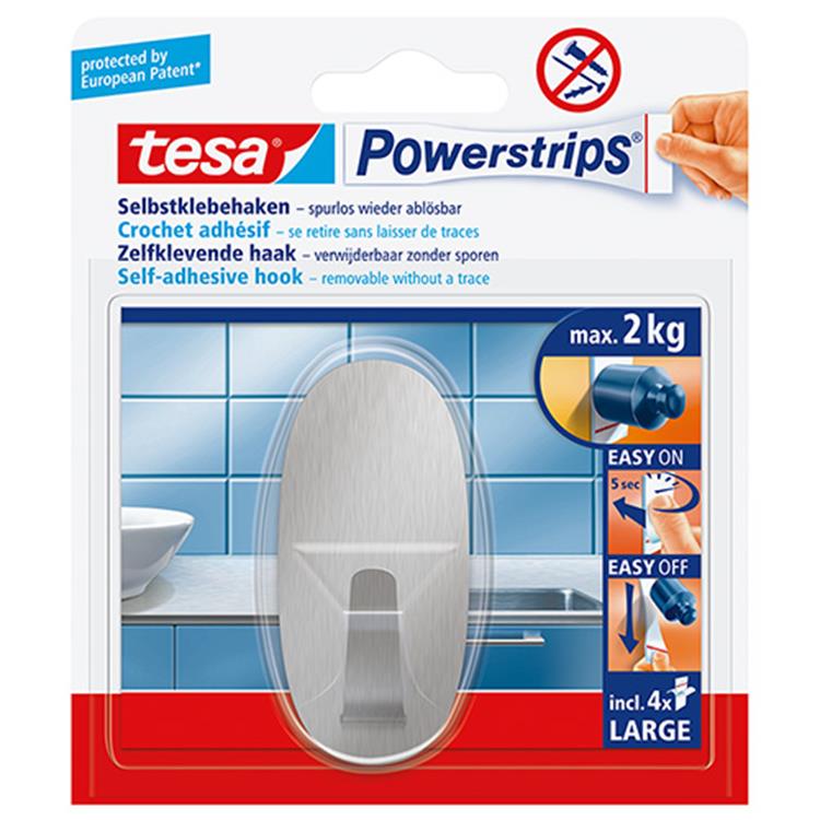 Tesa 1059016 - strømskinner stor metal oval | 6 stk