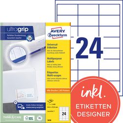 Avery universele etiketten 3658 64,6x33,8mm