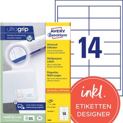 Merkloos sans marque universele etiketten avery 3678 97x37mm