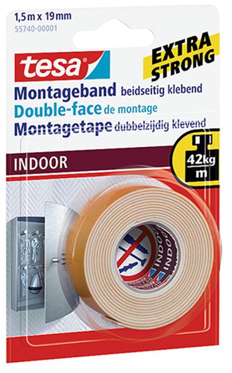 Tesa 1002805 - monteringstape indendørs 1,5x19mm | 6 stk