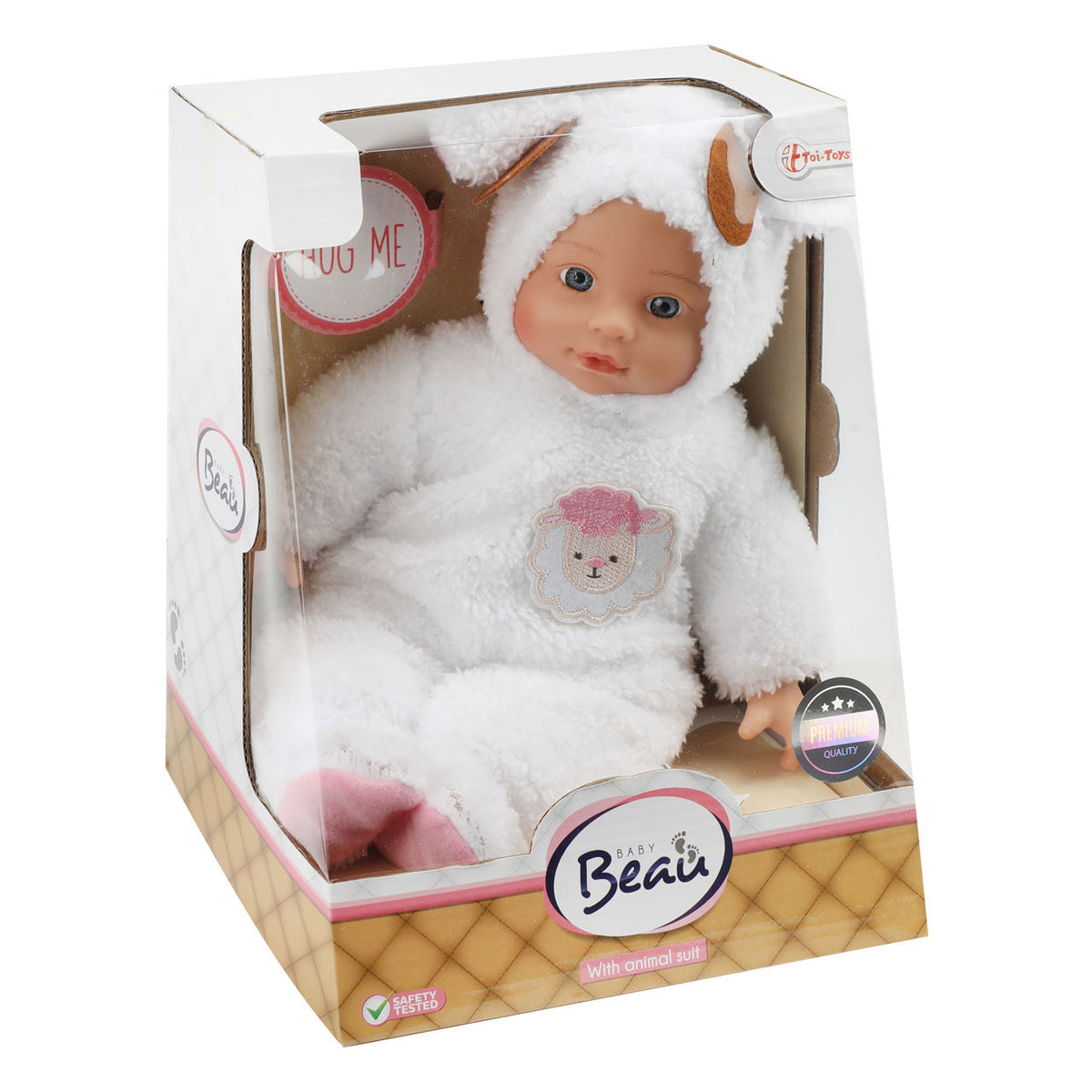 Beau-beau baby beau babydukke i dyredragt får