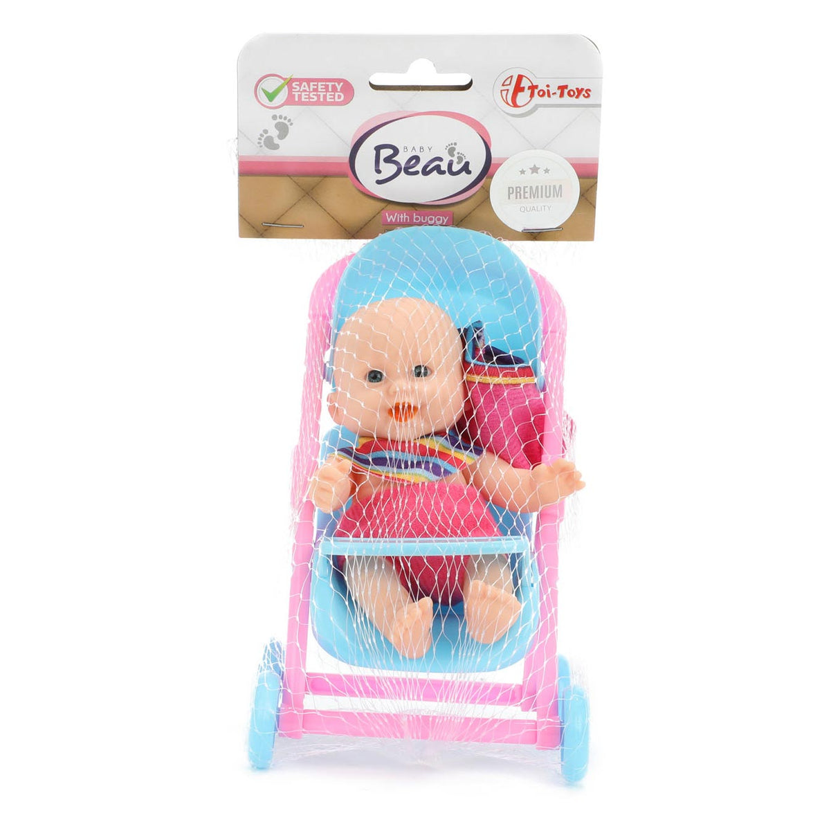 Beau-beau baby beau mini baby dukke siddende, 12 cm