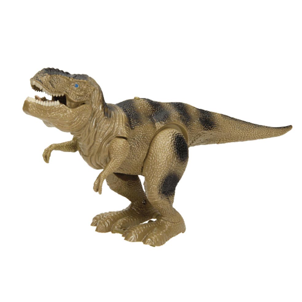 Dinosaurernes verden dino t-rex, der går med lyd