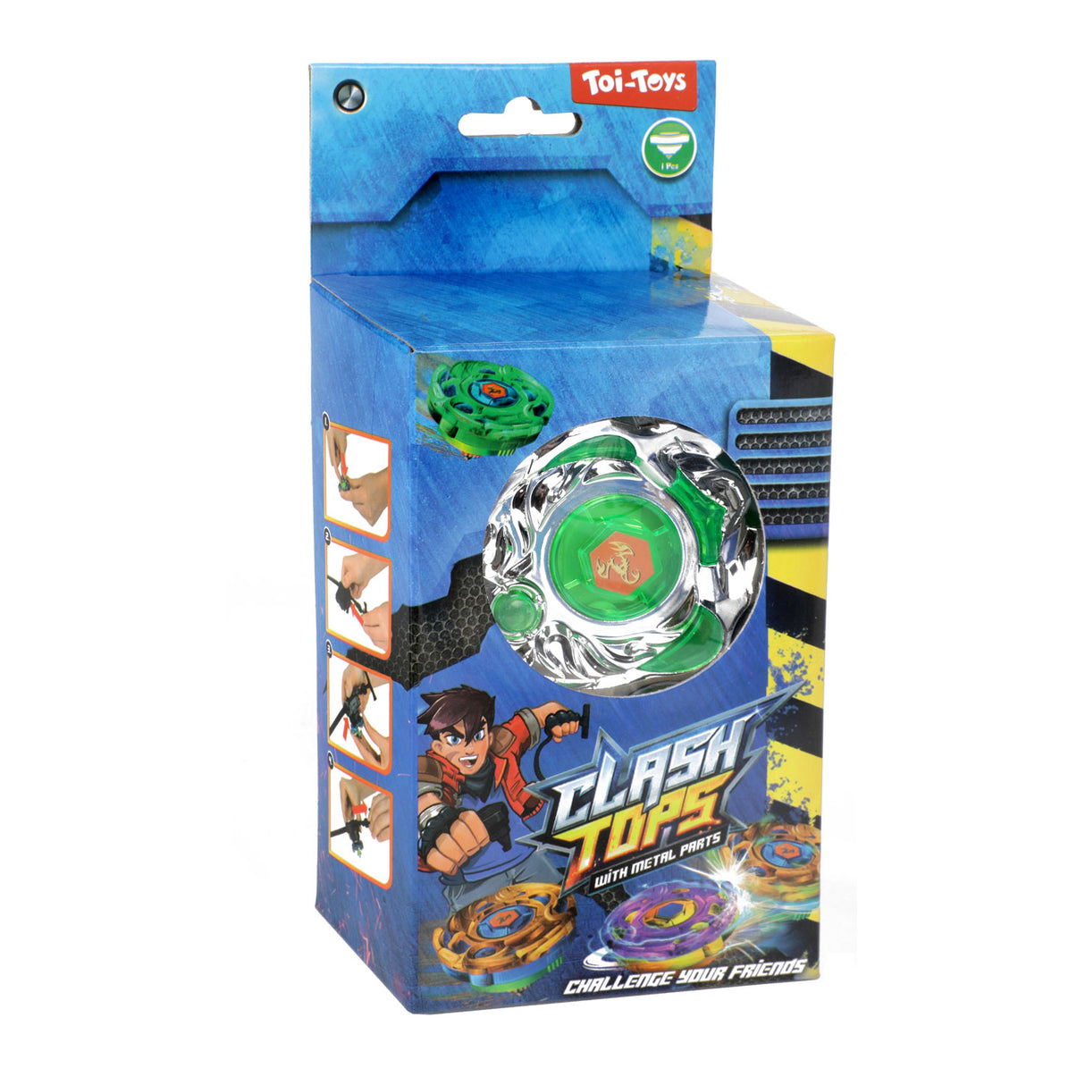 Toi-toys metal spinning top gyro battle with shooter