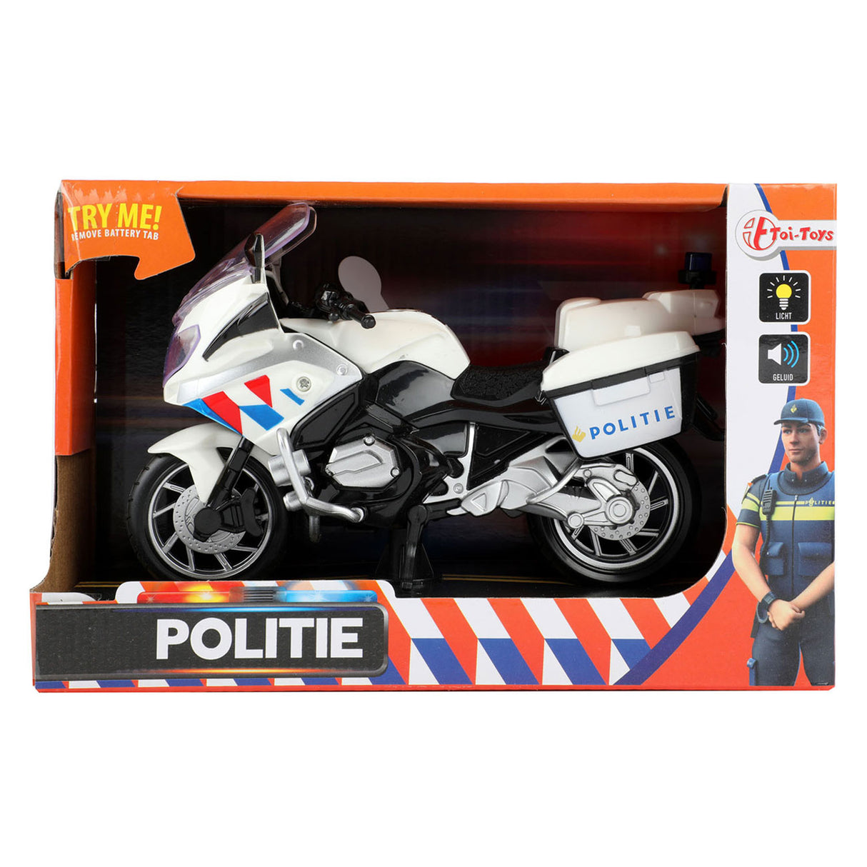 Toi-legetøj politi motorcykel hollandsk med lys og lyd