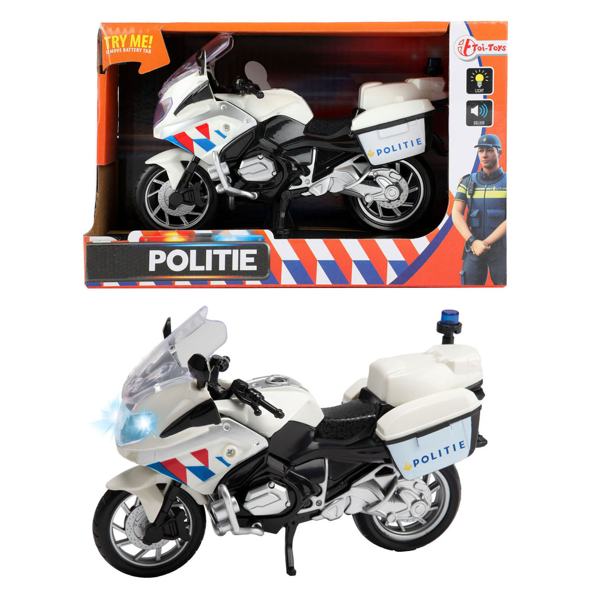 Toi-legetøj politi motorcykel hollandsk med lys og lyd