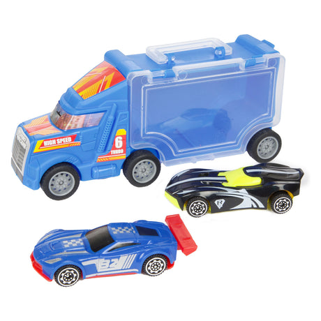 Turbo racer lastbil med racerbiler, 3 dele.