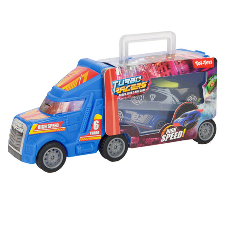 Turbo racer lastbil med racerbiler, 3 dele.