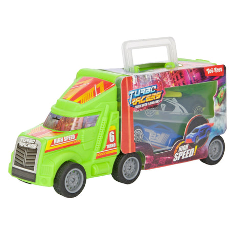 Turbo racer lastbil med racerbiler, 3 dele.