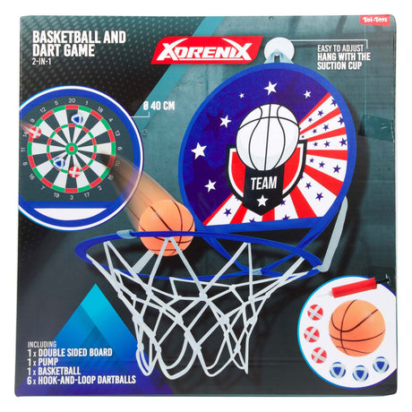 Adrenix dart basketball 2i1 spil - flerfarvet legetøj til børn.
