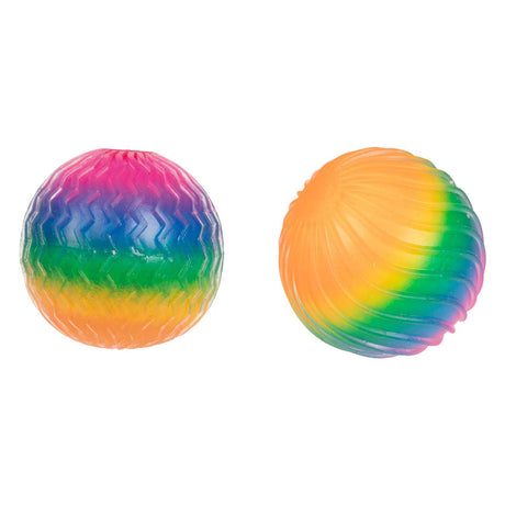 Toi-legetøj toi-legetøj sjovt tekstureret squeeze-bold regnbue-ribbskum 7 cm